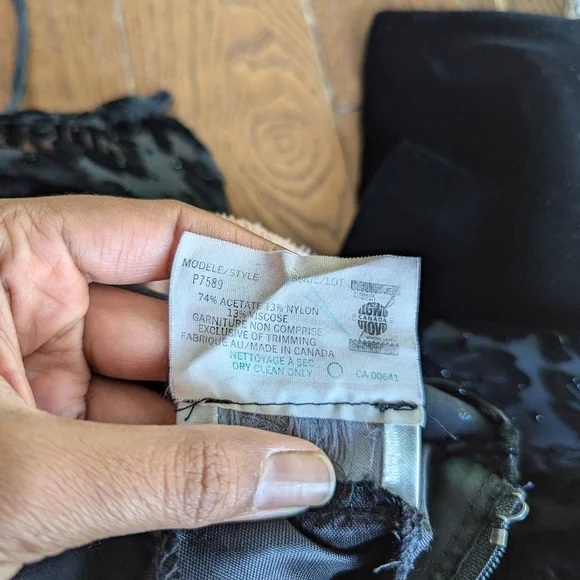 Vintage Piaf Velvet Burnout Midi Dress Sweetheart 80s Cocktail Black witchy goth - Picture 5 of 16